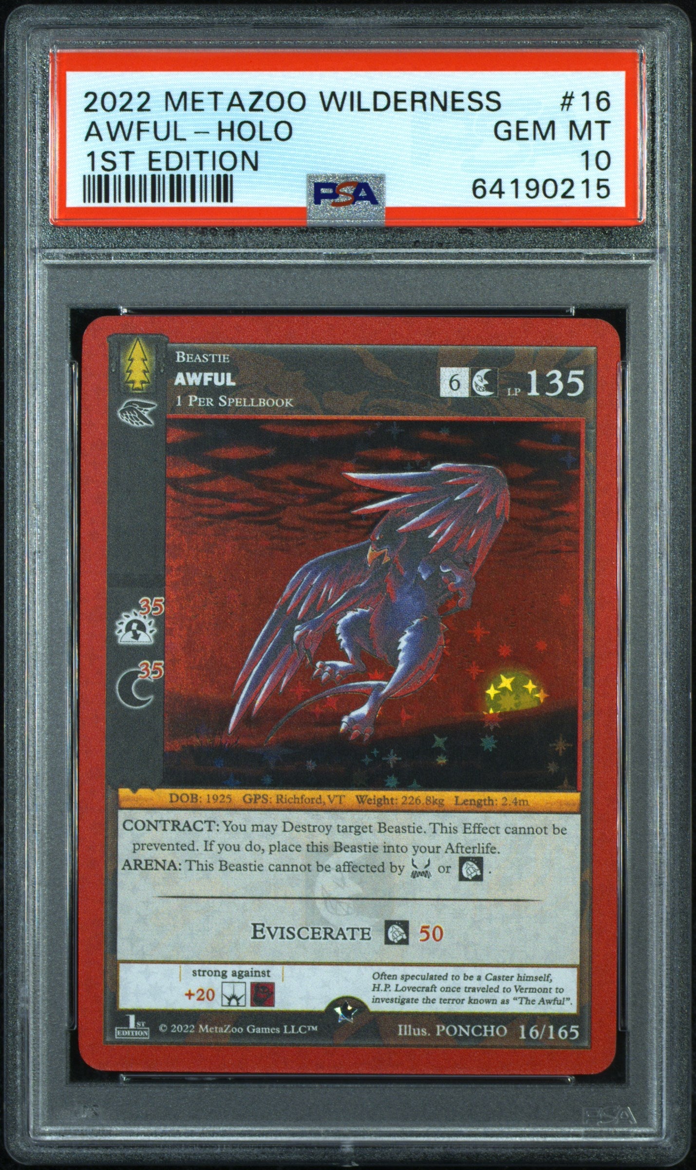 PSA 10: MetaZoo Wilderness 1st Edition - Awful Full Holo