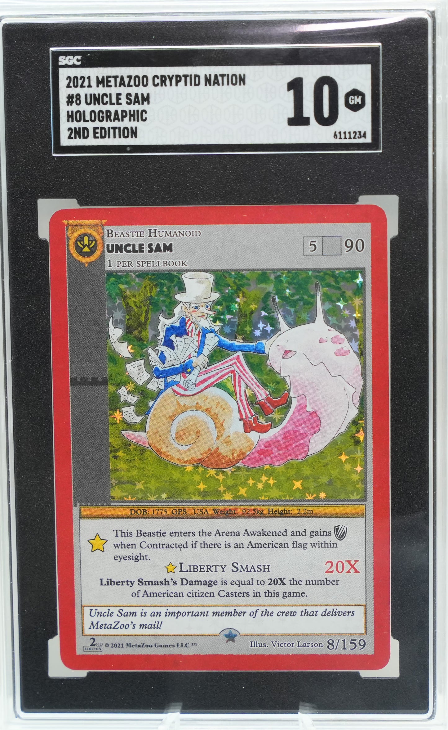 SGC 10: 2021 MetaZoo Cryptid Nation 2nd Ed. #8 Uncle Sam