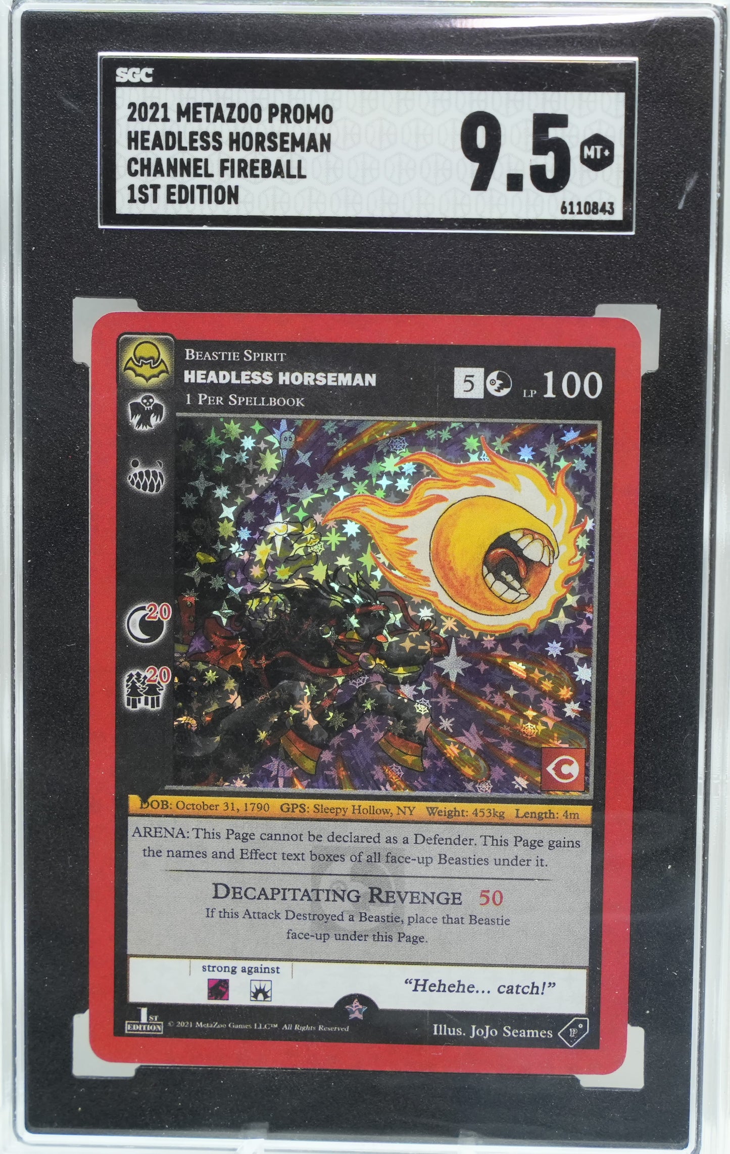 SGC 9.5: 2021 MetaZoo 1st Ed. Nightfall Headless Horseman Channel Fireball Promo