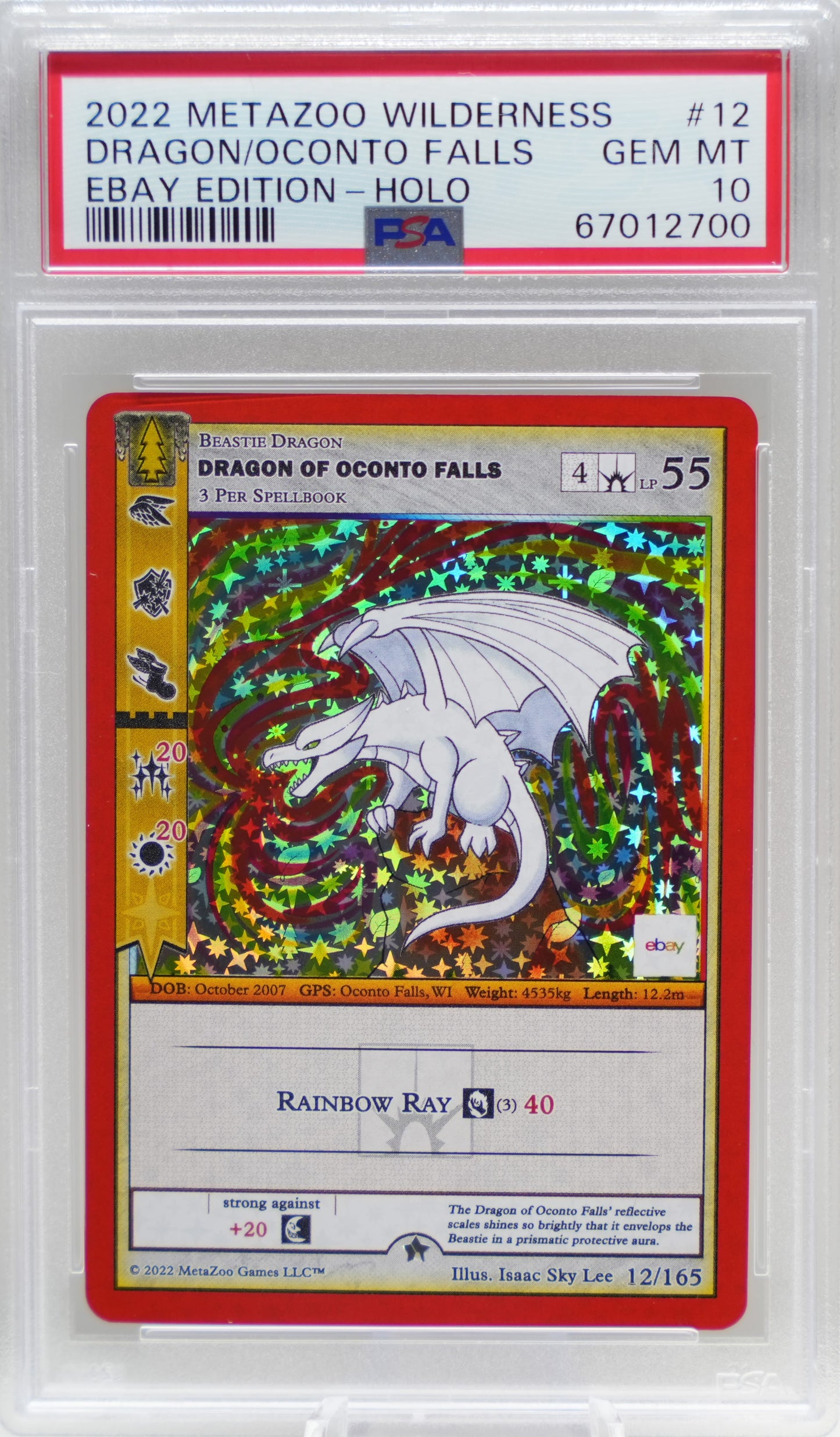 PSA 10: 2022 Metazoo Wilderness 12 Dragon of Oconto Falls-Holo Ebay Edition