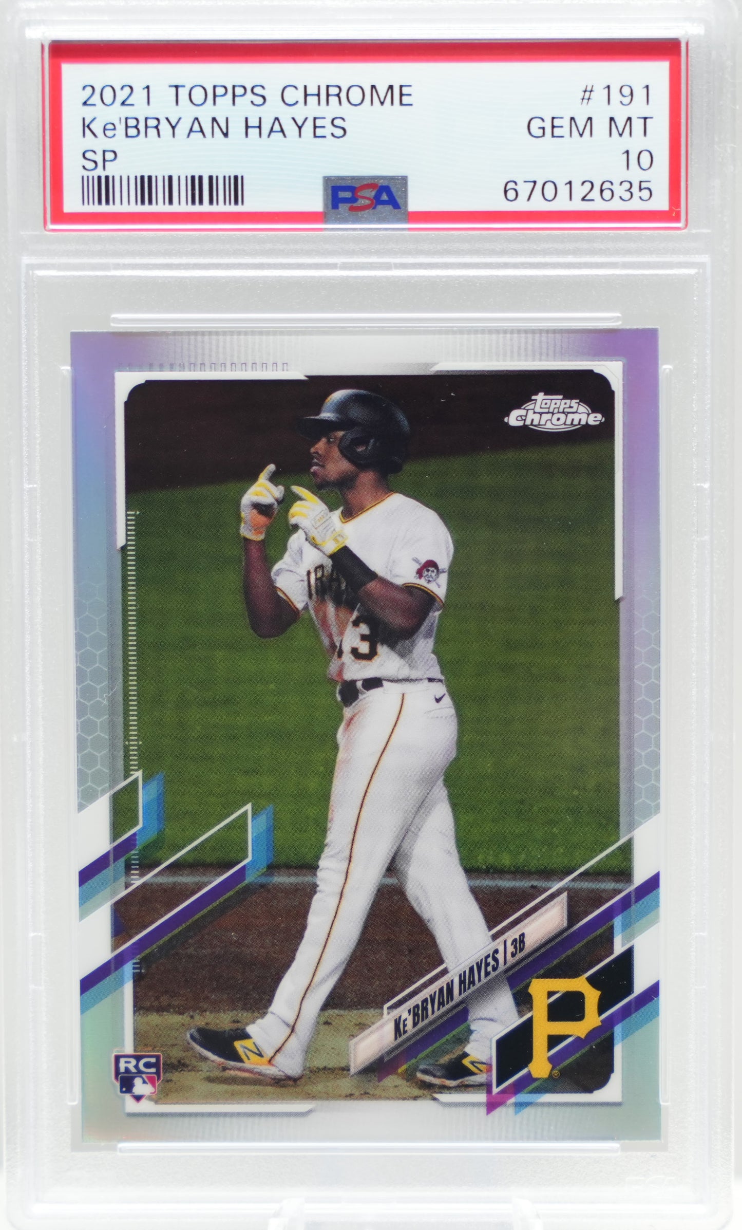 PSA 10: 2021 Topps Chrome 191 KE'Bryan Hayes SP
