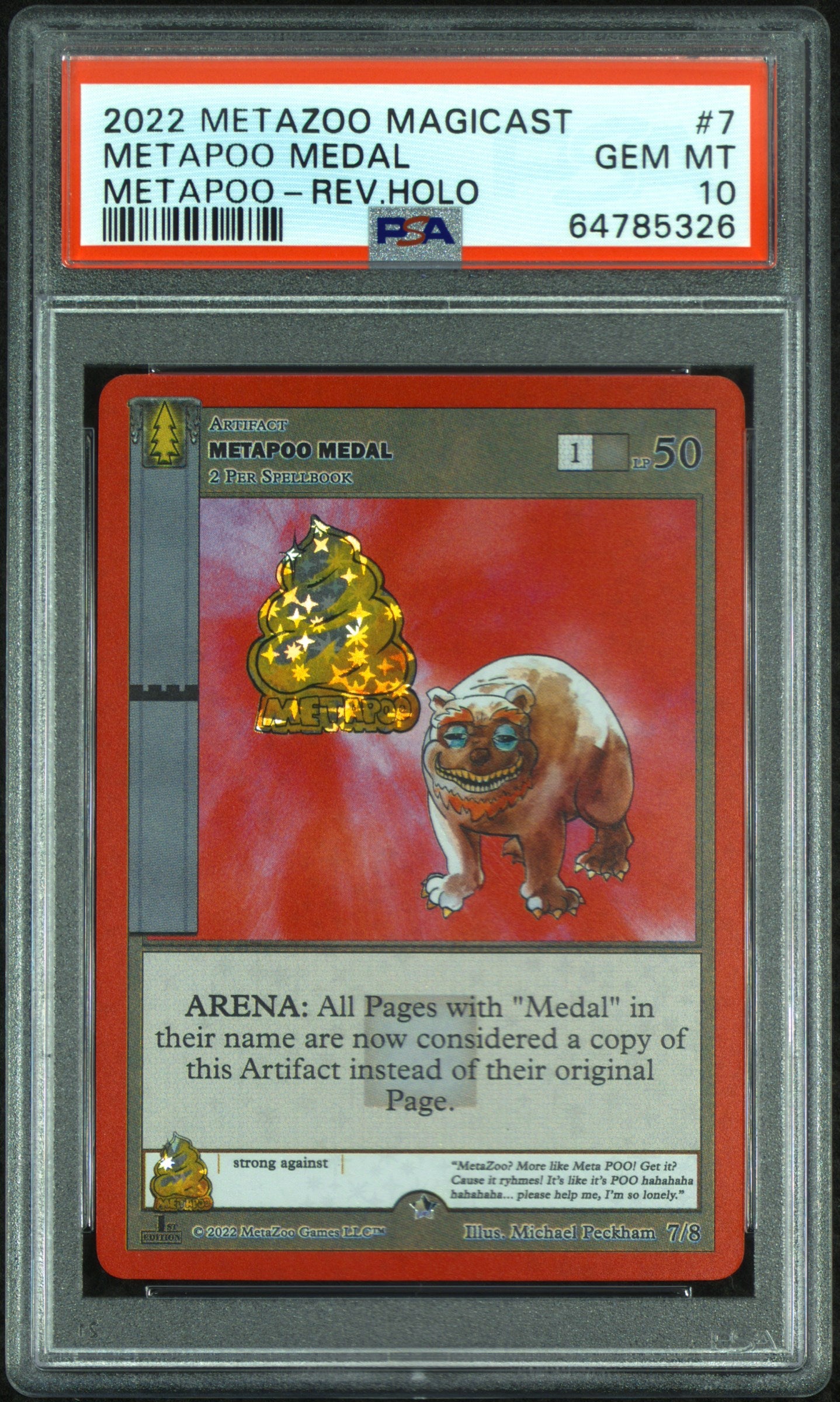 PSA 10: 2022 Metazoo Magicast Metapoo 7 Metapoo Medal-Reverse Holo