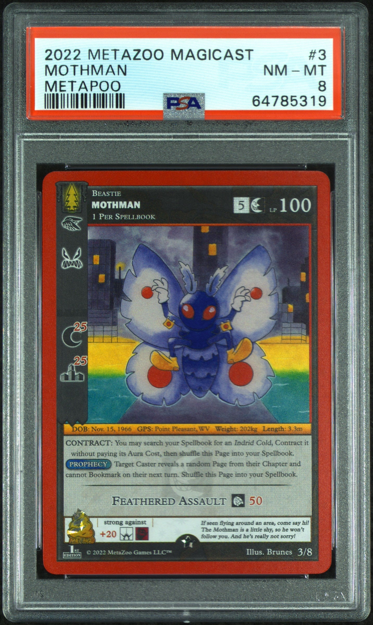PSA 8: 2022 Metazoo Magicast Metapoo 3 Mothman