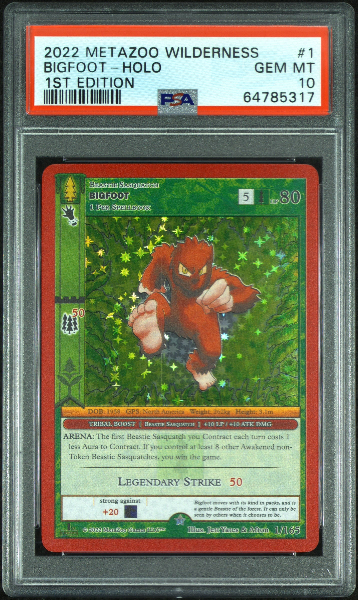 PSA 10: MetaZoo Wilderness 1st Edition - Bigfoot Full Holo