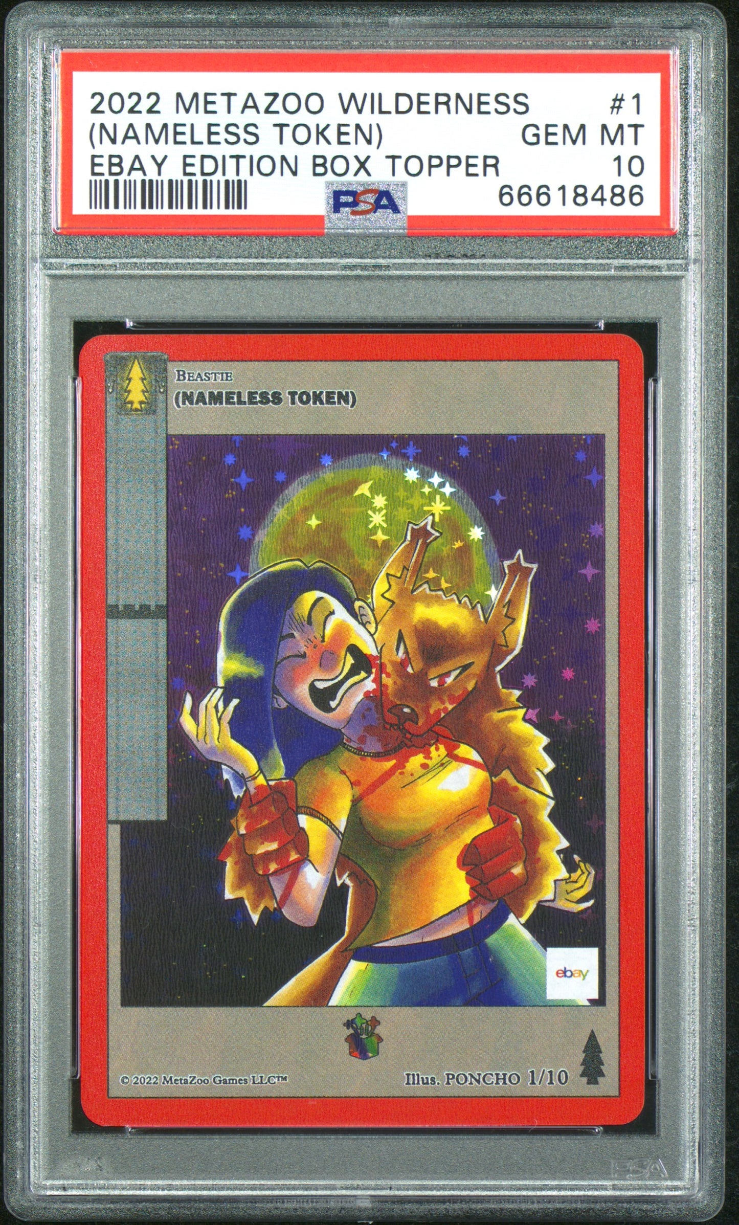 PSA 10: 2022 Metazoo Wilderness 1 (Nameless Token) Ebay Edition Box Topper