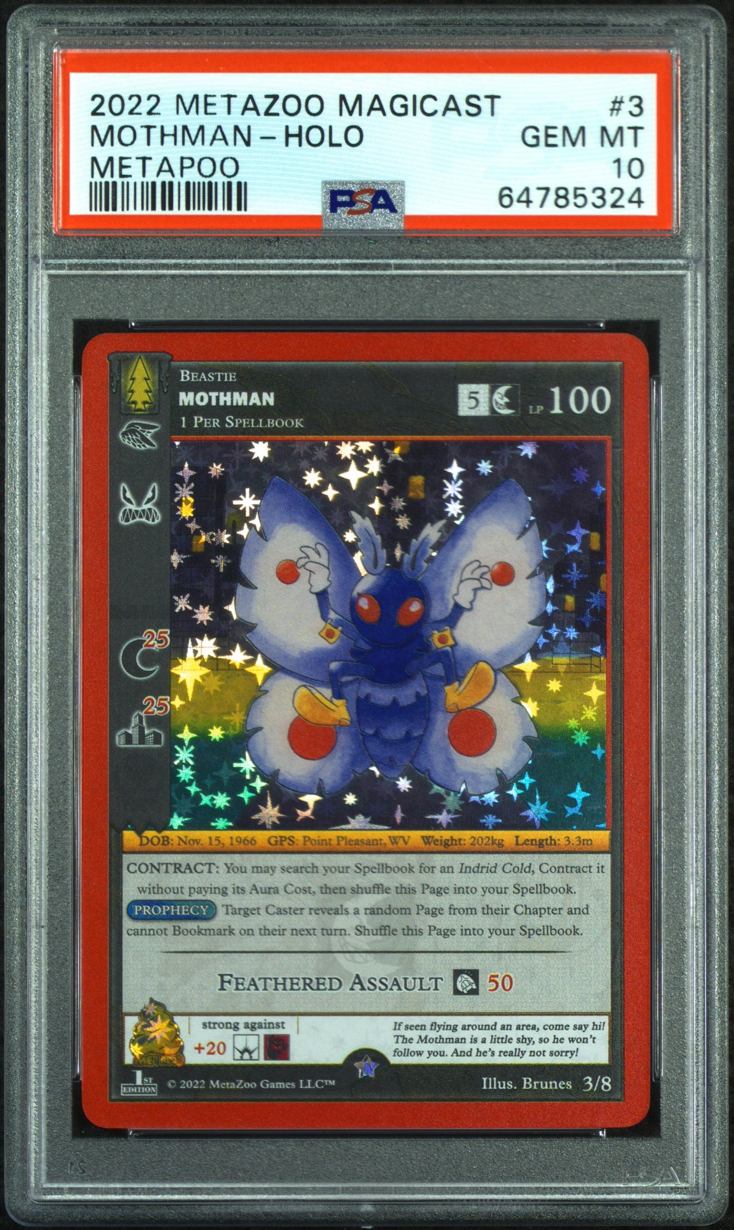 PSA 10: 2022 Metazoo Magicast Metapoo 3 Mothman-Holo