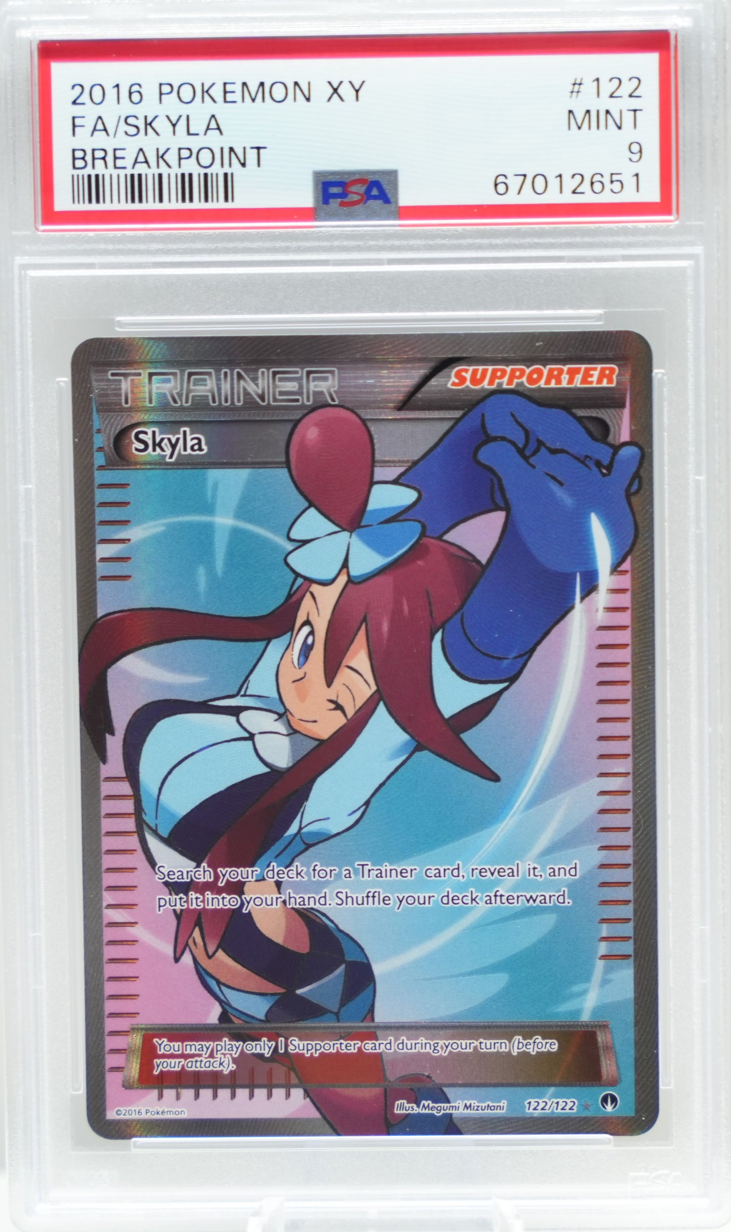 PSA 9: 2016 Pokemon XY Breakpoint 122 Full Art/Skyla