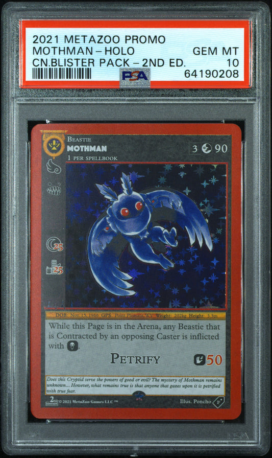 PSA 10: MetaZoo Cryptid Nation 2nd Edition - Mothman Blister Promo